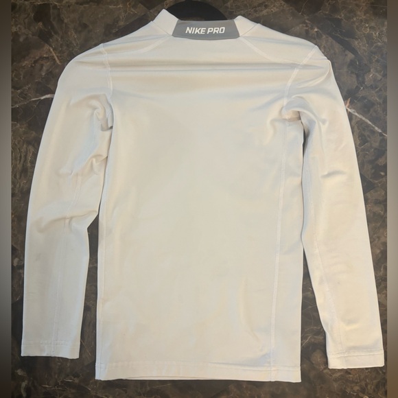 Nike Pro Gray and White Long Sleeve Compression Performance Top - Picture 2 of 6